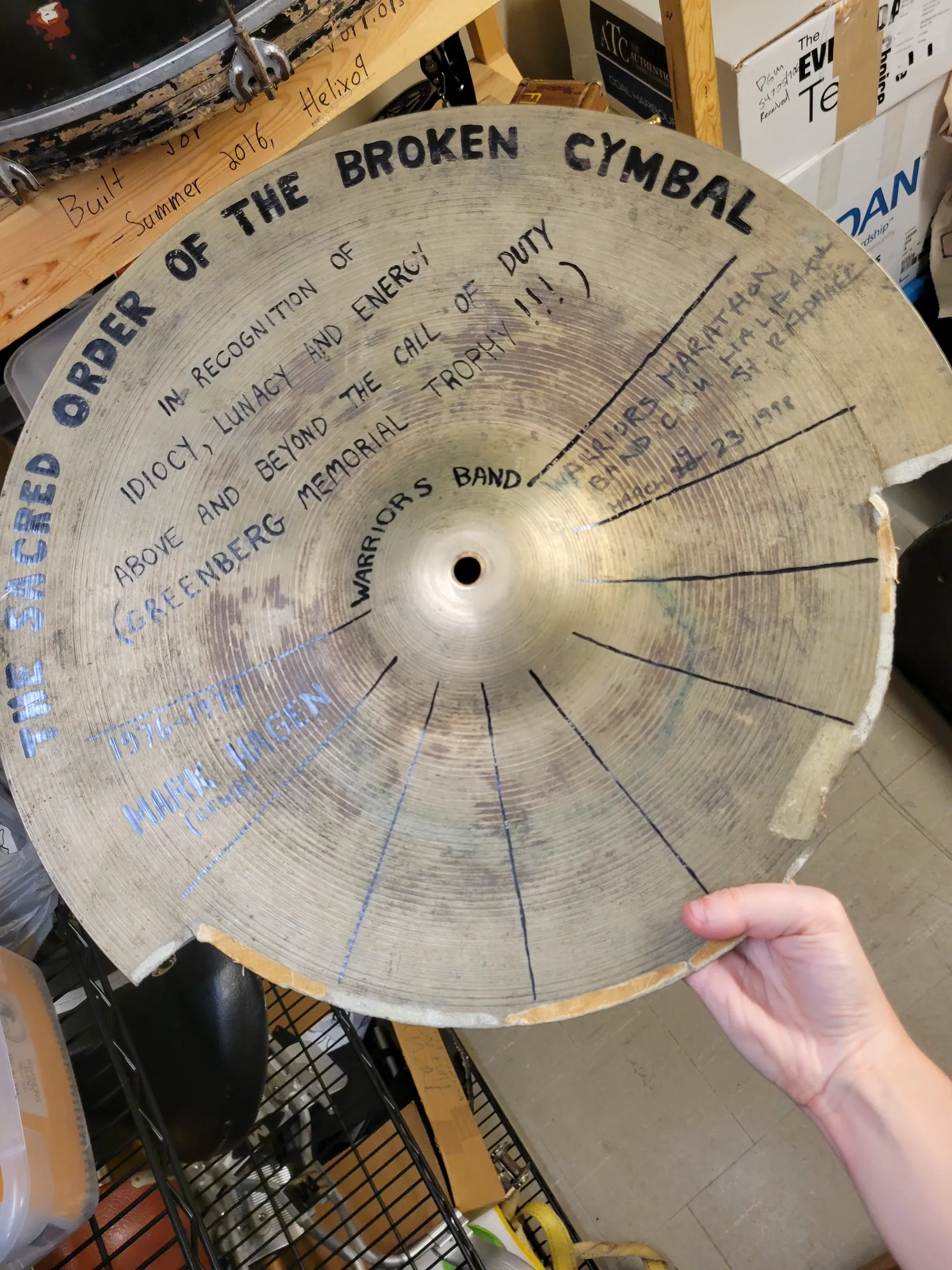 The Sacred Order of the Broken Cymbal Award